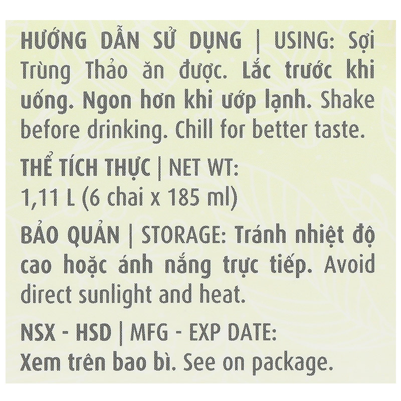 Nước Yến Đông Trùng Hạ Thảo Green Bird Nutrinest lốc 6 chai x 185ml - 11